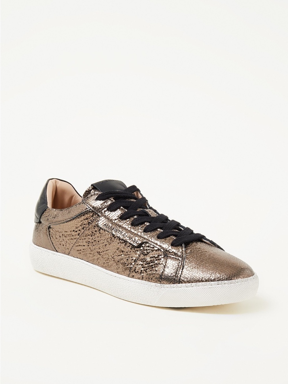 AllSaints Sheer Shimmer Sneakers Women’s US 9 EU 39 Metallic Gold Leather Shoes